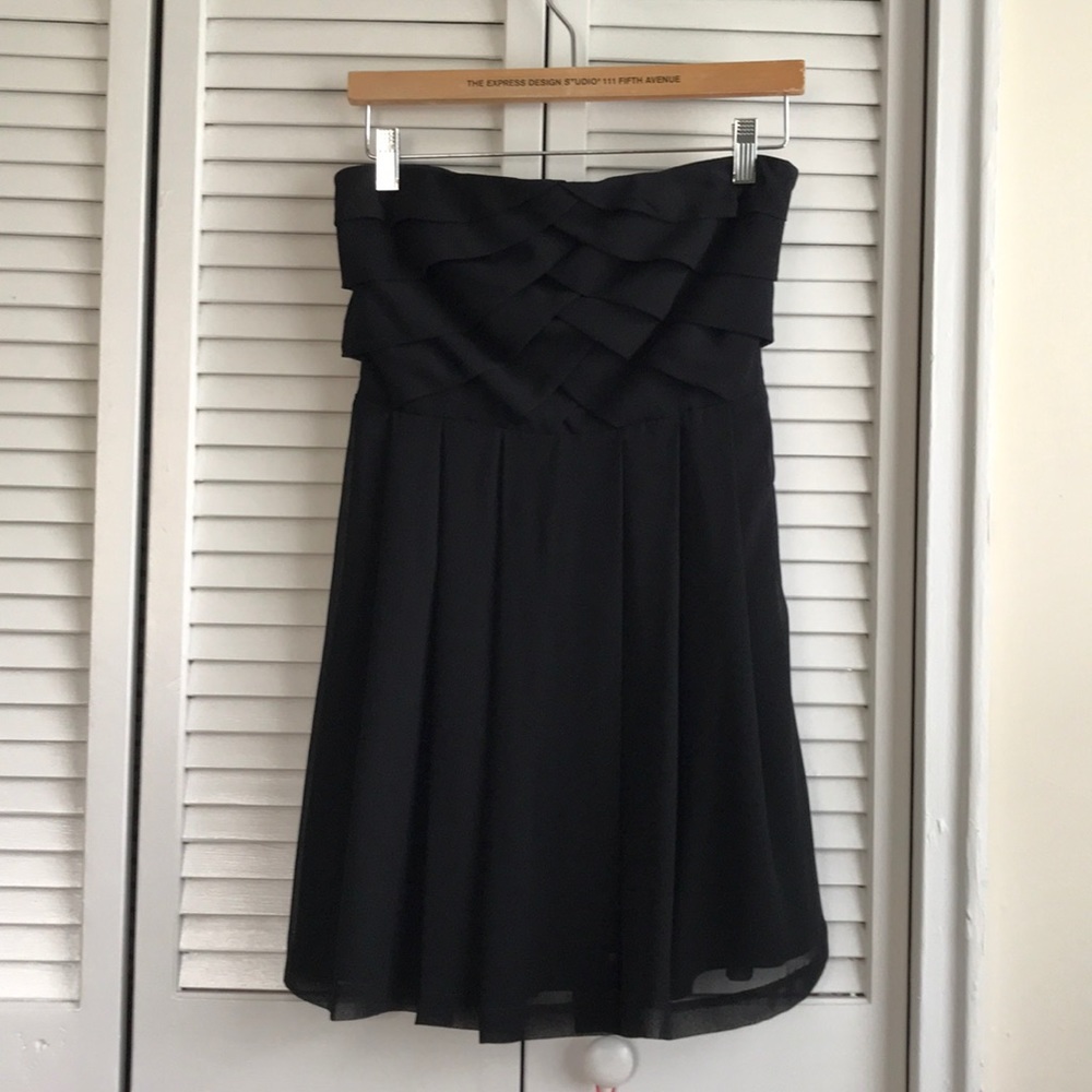Black Strapless Chiffon Dress by Express Sz 2